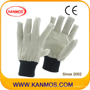 Perfuração de qualidade superior Double Palmed Sewed Canvas Industrial Safety Work Cotton Gloves (410011)